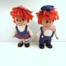 VTG 1974 Raggedy Ann & Andy Lot Coin Bank Dolls Royalty Industries Inc. 9” picture