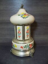 Vintage Reuge Floral Hand Painted Cigarette/Lipstick Music Box AS IS picture