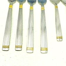 Cuisinart Arcadia  Gold   Stainless Flatware Forks Spoons Knife Ribbed 10 Pieces picture