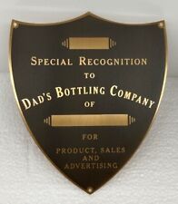 NEW NOS Vintage 1950's Dad's Root Beer Soda Company Award Plaque Trophy Sign picture