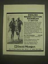 1985 David Morgan Ad - English Waxed Cotton Rainwear by Britton picture