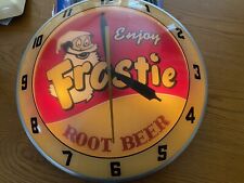 vintage Lot Of 2 frostie root beer Clocks One Lighted Double Bubble picture