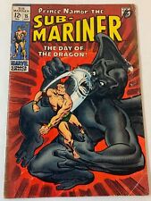 1969 Marvel SUB-MARINER #15 ~ lower grade, centerfold detached picture