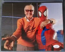 Signed Stan Lee With The Amazing Spiderman Photo JSA Certified COA 8x10 Auto picture