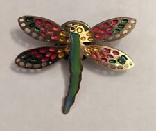Colorful Dragonfly Gold-Toned Lapel Pin picture