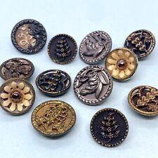 Vintage Metal Buttons Austrian Tinies Twinkle Screen Celluloid Flower picture