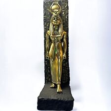 RARE ANCIENT EGYPTIAN ANTIQUES  GODDESS ISIS Golden Statue Pharaonic Large BC picture