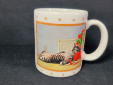 1986 Lowell Herrero Vandor Coffee Mug Cup Cat Sleeping Ball of Yarn Orange Paws picture