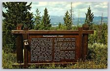 Photographer's Point on Signal Mountain Postcard Wyoming William Jackson Chrome picture
