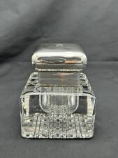 Heavy Antique 1892 Stuart Clifford & Co. Sterling silver Mounted Glass Inkwell picture
