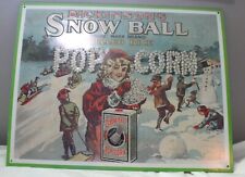 VINTAGE 1991 AAA SIGN CO DICKINSON'S SNOW BALL POPCORN SHELLED RICE TIN AD SIGN picture