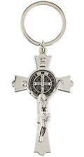 Solid 3” St. Saint Benedict Medal Crucifix Keychain Religious San Benito Llavero picture