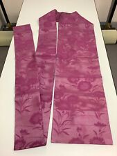 Japanese Vintage Kimono Nagoya Obi polyester purple flower tradition 142.5x11in picture