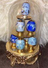 Lmtd Edition Sapphire Garden House of Faberge Hand Painted 8 Eggs Display Cover picture