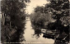 1911, Channel Between 4th and 5th Lakes, QUINCY, Michigan Postcard picture