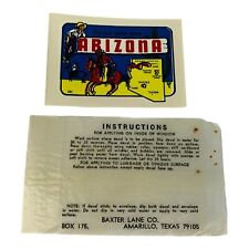 Vintage Baxter Lane Co. Water Dip Decal Arizona The Sun's Winter Home  picture