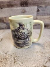 Vintage Japan Otagiri Ceramic Coffee Mug Steam Train Sunrise Pub. Inc. picture