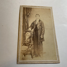 CDV C. W. FRAMING YOUNG GENTLEMAN LONG JACKET WHITE TIE, DOUBLE BUTTON VEST picture