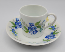 Limoges France Demitasse Forget Me Nots & Butterflies picture