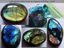 Labradorite Crystal Palm / Worry Stone 110 to 190 gm Madagascar  + Gift  Bag picture