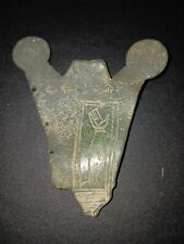 Very Old Egyptian Metal Amulet Etched Bronze Heiroglyphs picture
