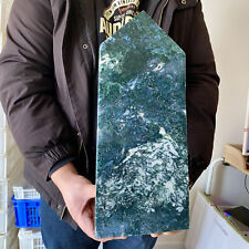 10.36LB Natural Water Grass Moss Agate crystal pillar Crystal Reiki - picture