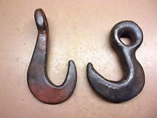 Two (2) Hand Forged Heavy Duty Hooks Vintage Lifting Rigging Hooks Very Rugged picture