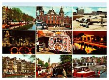 Amsterdam Holland Multi View City Wob Unposted Chrome Postcard picture
