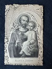 Antique holy card – St. Joseph  Lace Paper Allez A Joseph picture
