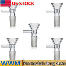 5x 14mm Premium Thick Glass Bowl Funnel Slide For Hookah Smoking Water Pipe picture