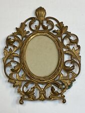 Frame Brass? Photo Picture Holder Gold Heavy Metal Vintage Old 4x6