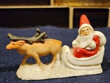 Hertwig Antique German Snow Baby Santa in Sleigh Reindeer Bisque picture