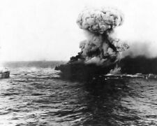 Large explosion aboard the USS Lexington 8x10 WWII WW2 Photo 127a picture