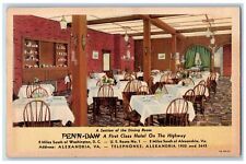 c1940's Penn-Daw Hotel & Restaurant Alexandria Virginia VA Advertising Postcard picture