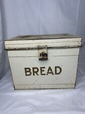 Vintage Metal Bread Box Antique Storage Tin Country Farmhouse Primitive Decor picture