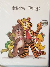 Suzy’s Zoo 4 CARD PACKS Lot of 32 Cards Vintage Winter Invitations Holiday Party picture