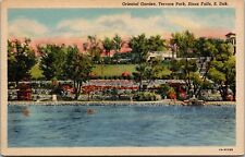 Vtg Sioux Falls South Dakota SD Oriental Garden Terrace Park 1930s View Postcard picture