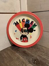 Vintage 1980s Disney Rare Mickey Mouse Plastic Melamine Child's Plate picture