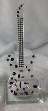 Judith Ripka Home Decorative Crystal paperweight guitar on stand musical Signed picture