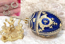 Sapphire Fabergé eggs Diamond Swarovski Wreath Ornament Jewelry New Year's Luck picture