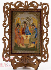 Wooden Christian Icon of Holy Trinity consecrated Святая Троица picture
