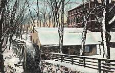 Vintage 1908 Postcard Old Town Mill New London Connecticut snowing snow winter picture