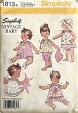 Simplicity 1813 Vintage Baby Romper Dress Top Pants Pattern Size XXS-L Uncut picture