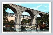Wilmington DE-Delaware, RR & Foot Bridge over Brandywine Creek Vintage Postcard picture