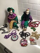 Lot of 2 Vintage New Orleans Porcelain Clowns & Beads picture