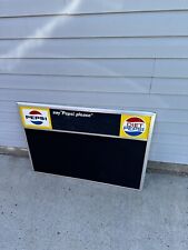 Vintage Say Pepsi Please Metal Sign Menu Board Chalkboard Painted Surface 26x37” picture