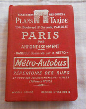 Vintage 1950s Hardcover PARIS Guide Directory Maps Fold Out Big Map Plans Taride picture