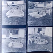 Vintage Photo Negative Lot 1960s Children Playing In Kiddie Pool Summer Swim picture