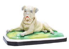 Vintage Sitting Bulldog Dog Hand Painted Porcelain Figurine Sculpture picture