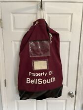 Vintage BELLSOUTH Locking Drawstring Duffle Bag Red/black 36”x24” RARE FIND picture
